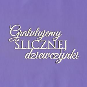 Tekturka Crafty Moly Napis G5 - Gratulujemy ślicznej dziewczynki